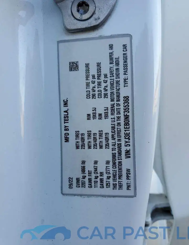 5YJ3E1EB0NF355368# 12