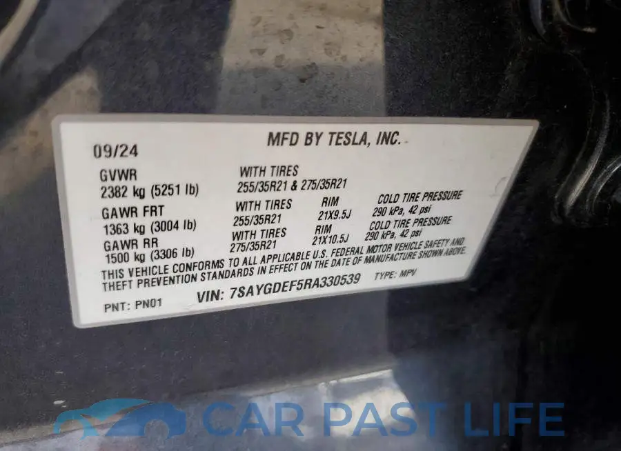 7SAYGDEF5RA330539# 13