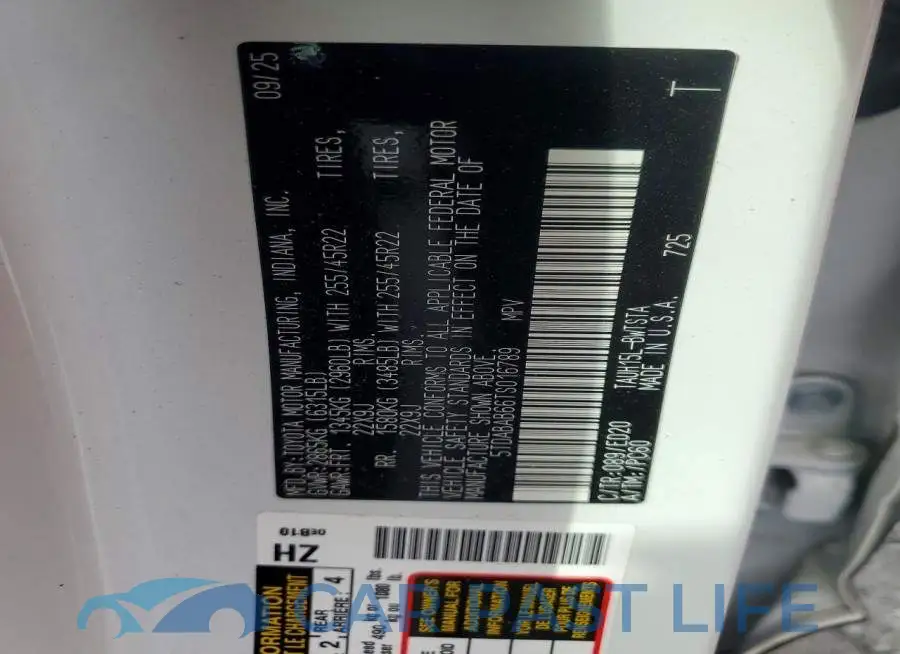 5TDABAB66TS016789# 13
