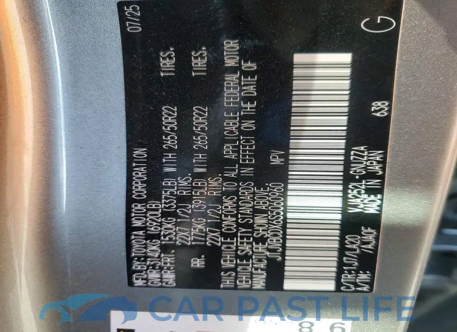 JTJVBCDX6S5060960# 12