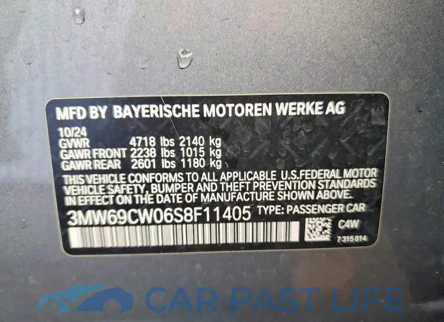 3MW69CW06S8F11405# 12