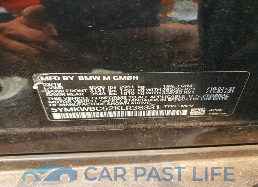 5YMKW8C52KLR38331# 13