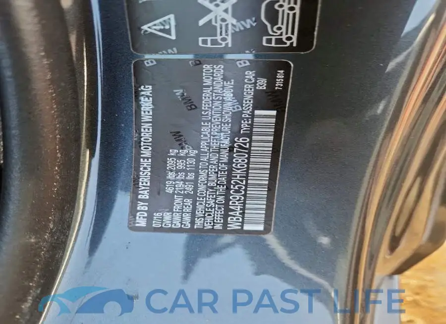 WBA4R9C52HK680726# 12