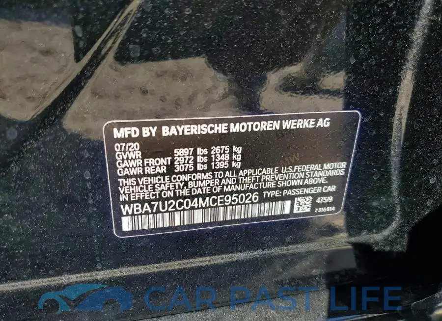 WBA7U2C04MCE95026# 12