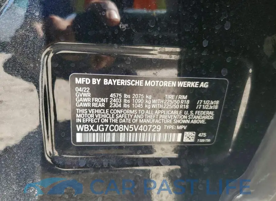 WBXJG7C08N5V40729# 14