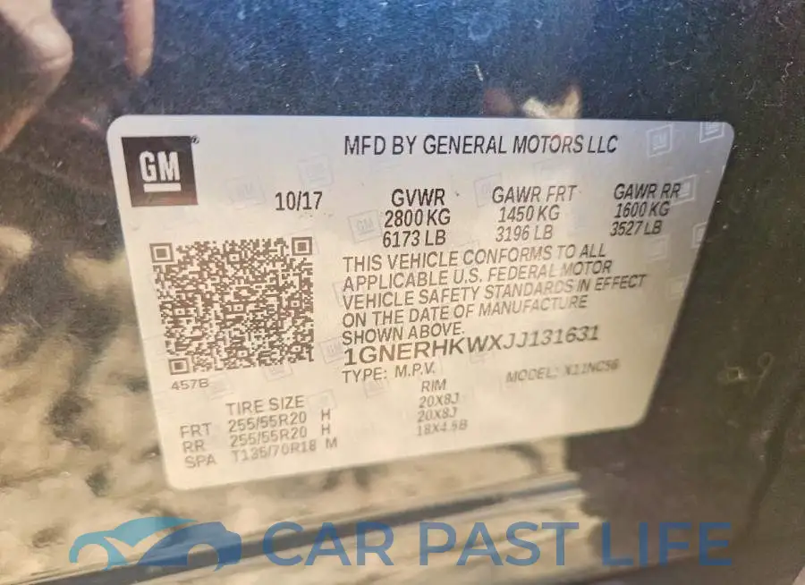 1GNERHKWXJJ131631# 13