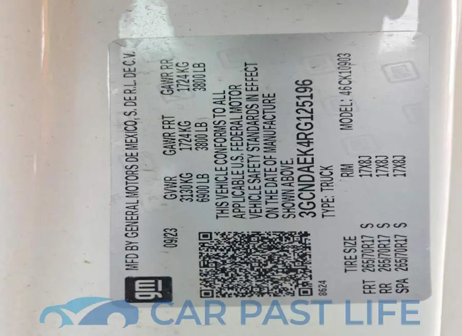 3GCNDAEK4RG125196# 13