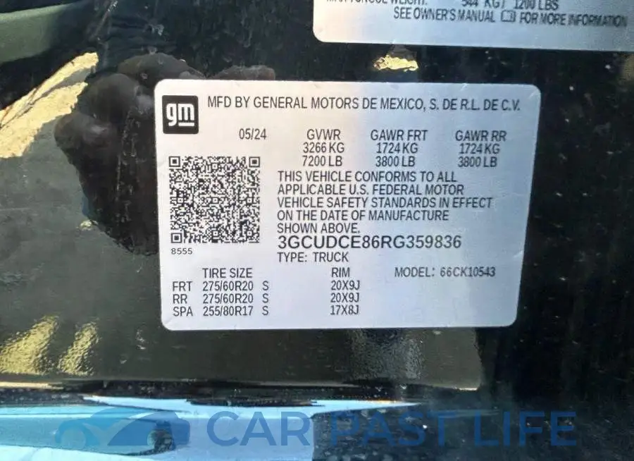 3GCUDCE86RG359836# 10