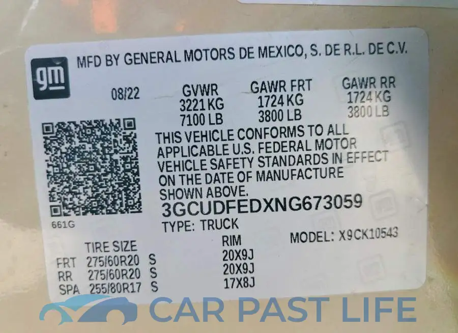 3GCUDFEDXNG673059# 12