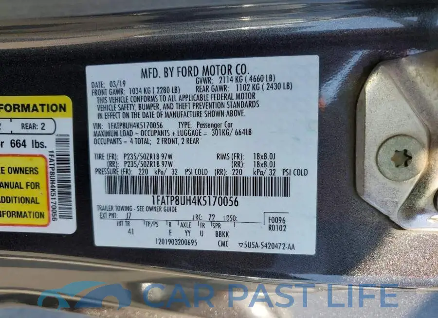 1FATP8UH4K5170056# 12