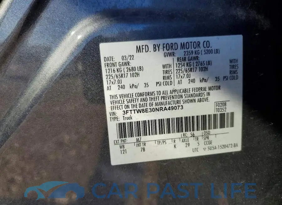 3FTTW8E30NRA49073# 12