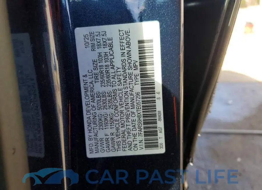 7FARS6H8XTE057296# 13