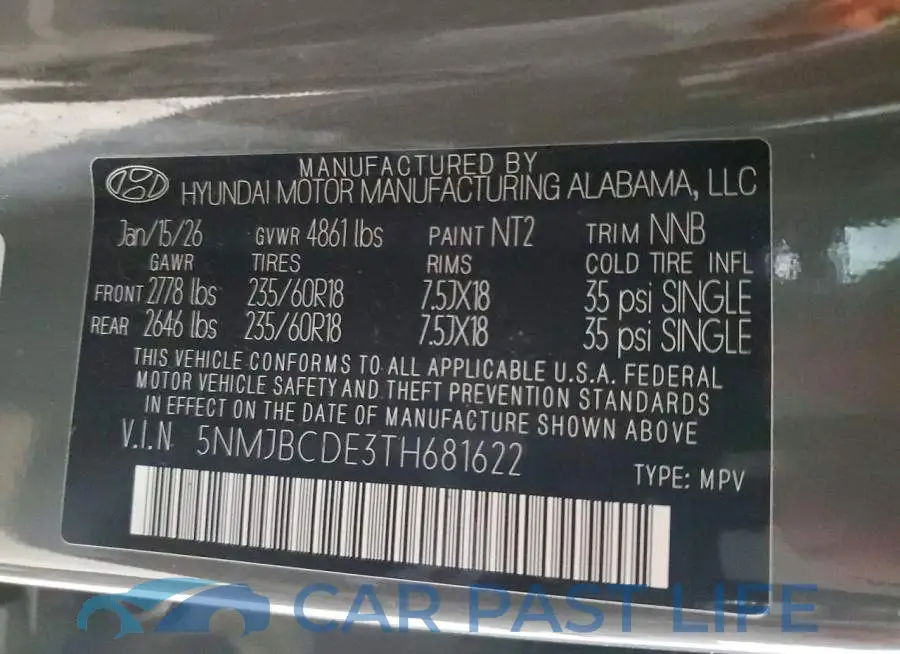5NMJBCDE3TH681622# 13