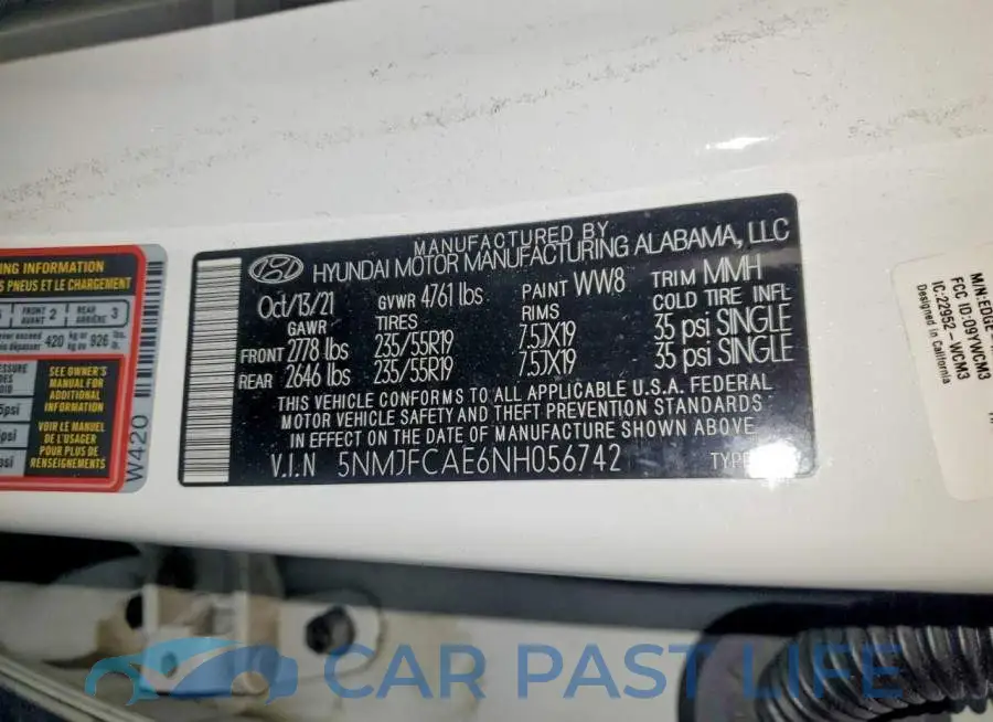 5NMJFCAE6NH056742# 13