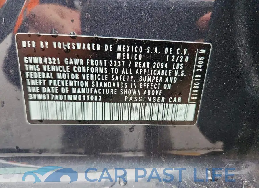 3VW6T7AU1MM011083# 12