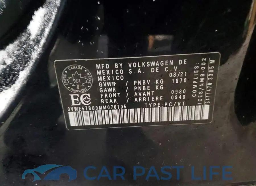 3VWE57BU9MM076705# 13
