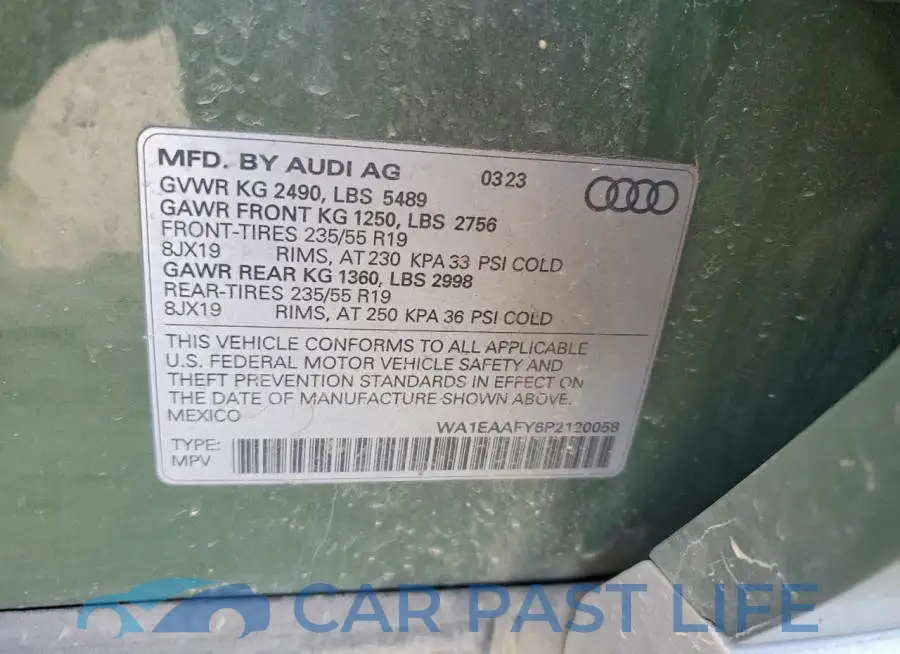 WA1EAAFY6P2120058# 13
