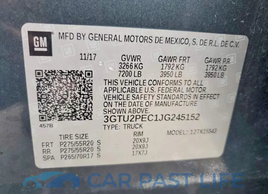 3GTU2PEC1JG245152# 13