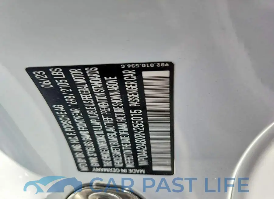 WP0AA2A8XRK255015# 12