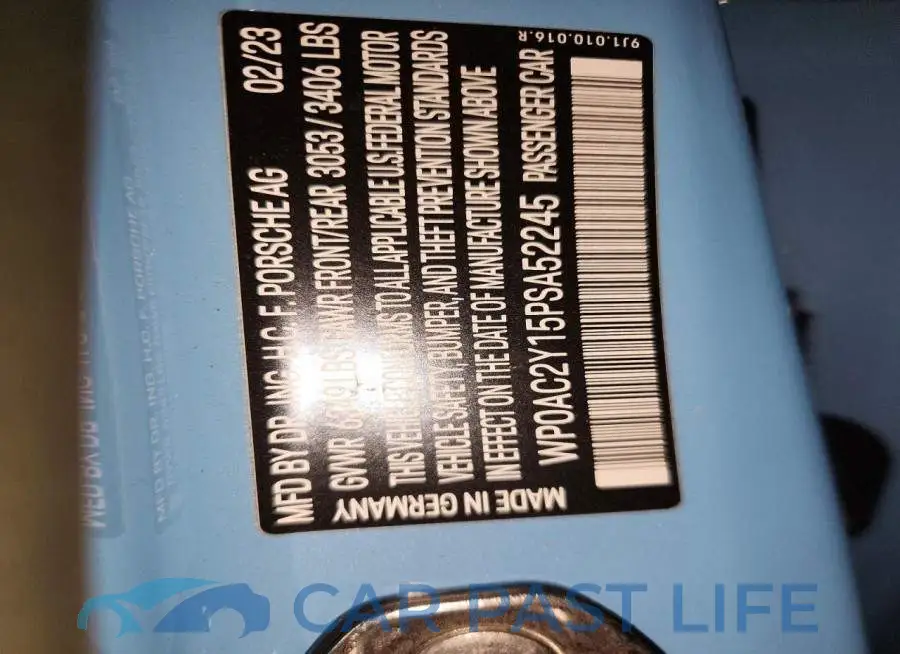 WP0AC2Y15PSA52245# 13
