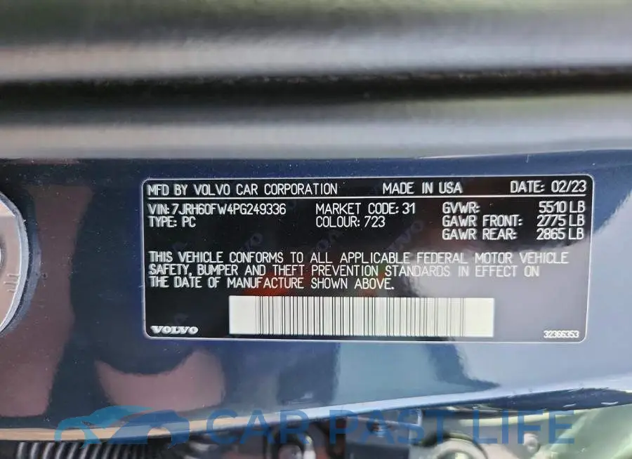 7JRH60FW4PG249336# 12