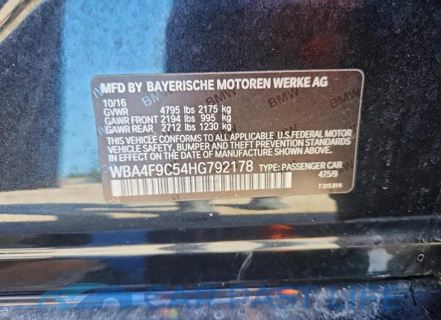 WBA4F9C54HG792178# 12