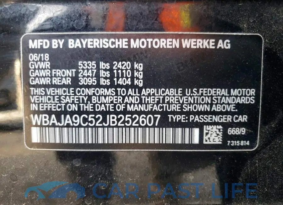 WBAJA9C52JB252607# 12