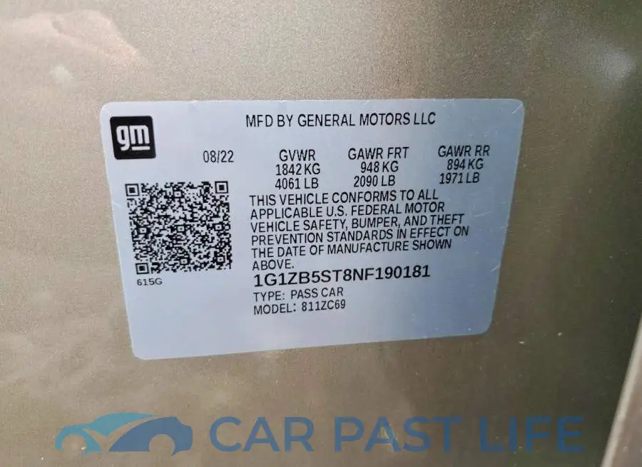 1G1ZB5ST8NF190181# 12