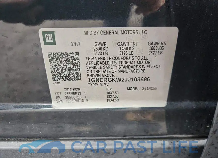 1GNERGKW2JJ103686# 13