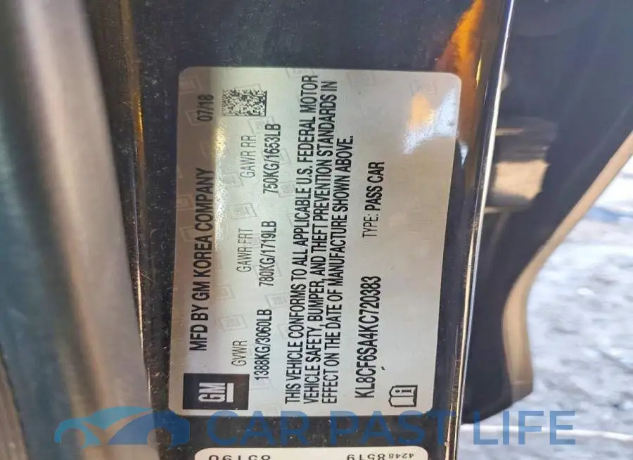 KL8CF6SA4KC720383# 14