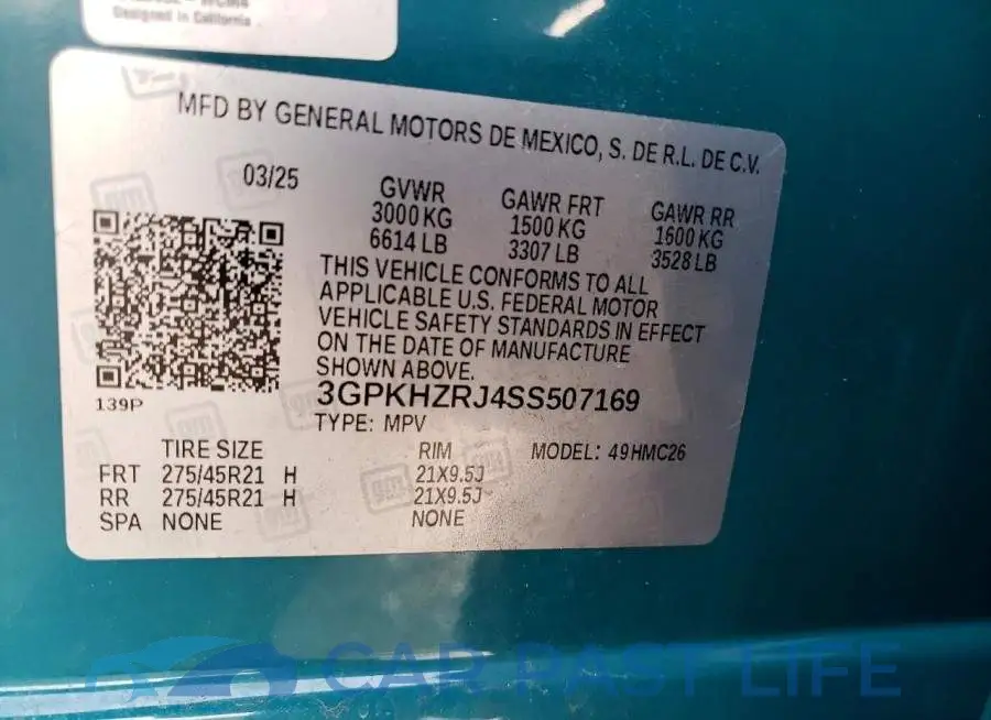 3GPKHZRJ4SS507169# 13