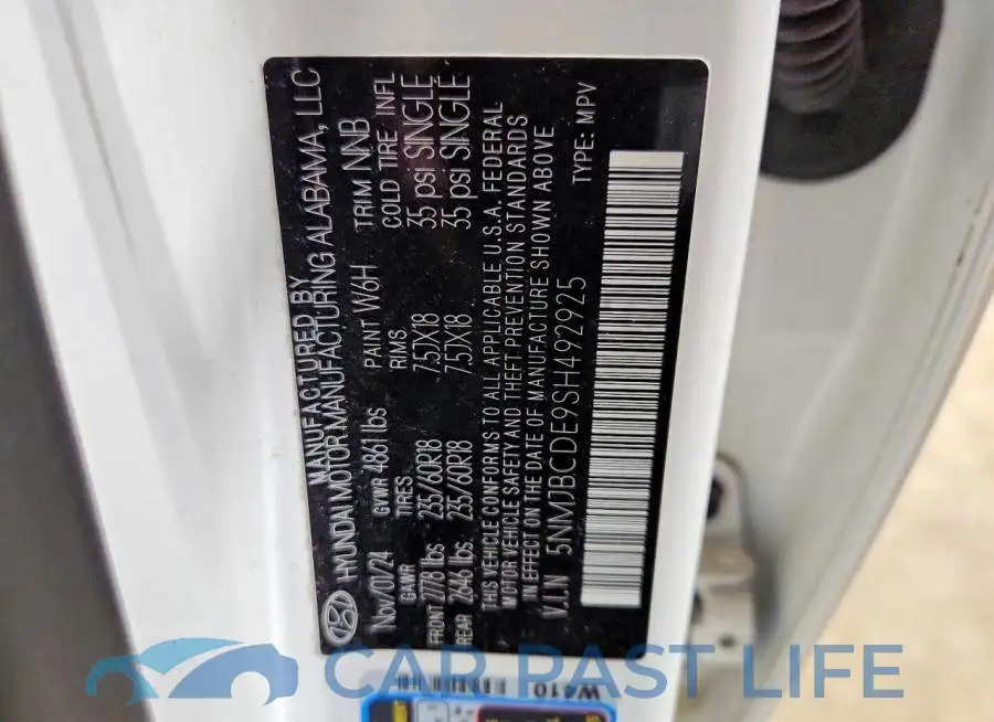 5NMJBCDE9SH492925# 14