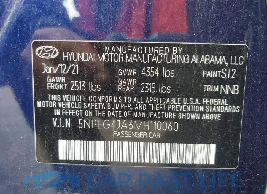 5NPEG4JA6MH110060# 13