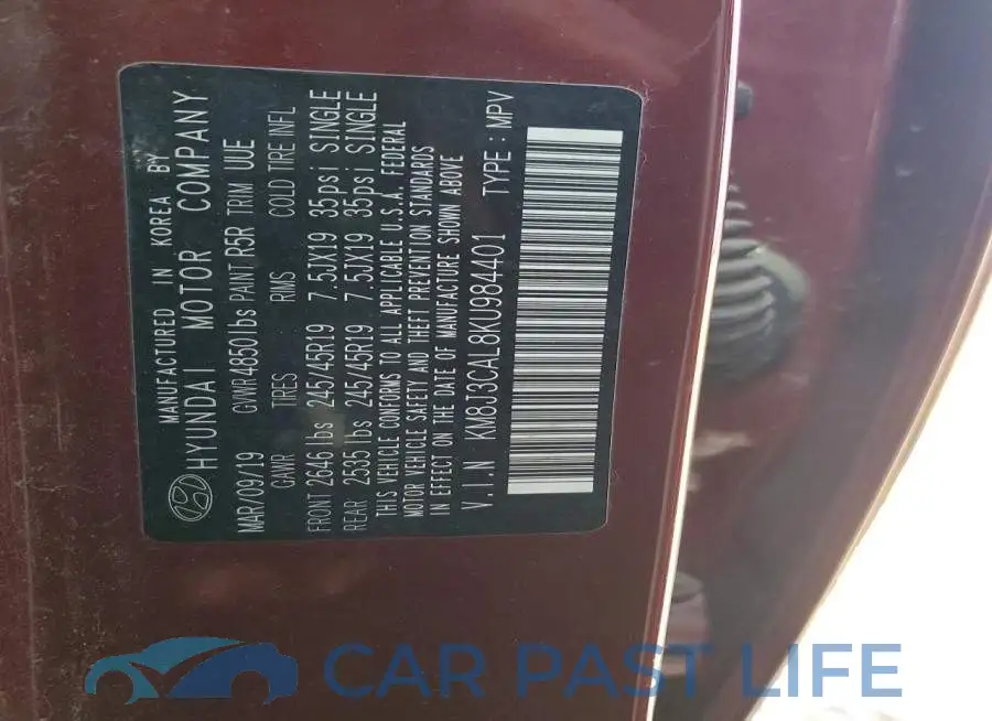 KM8J3CAL8KU984401# 13