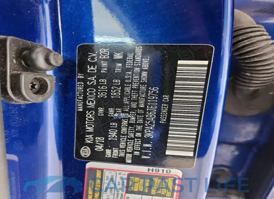 3KPA25AB6JE119756# 12