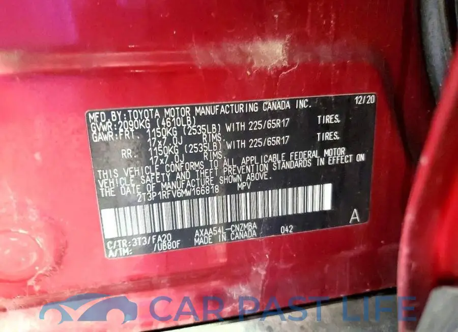 2T3P1RFV6MW166818# 13
