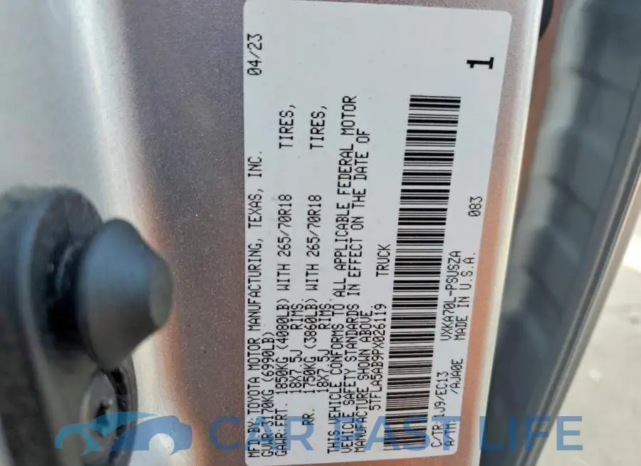 5TFLA5AB9PX026119# 13