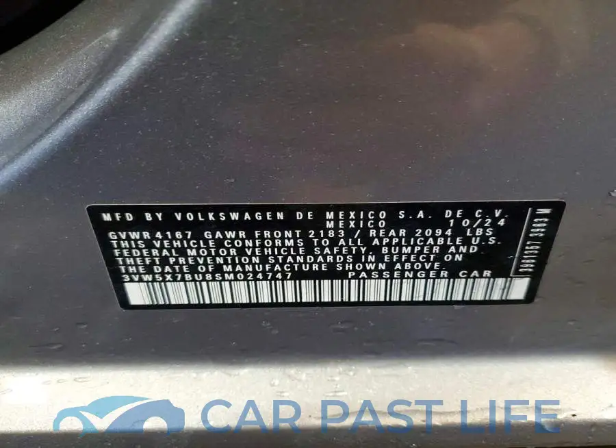 3VW5X7BU8SM024747# 12