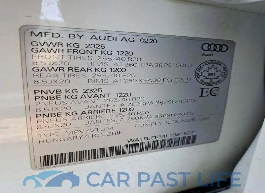 WA1FECF34L1081527# 13