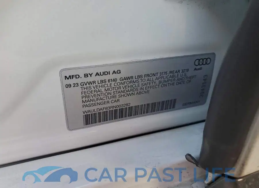 WAULDAF83RN003282# 13