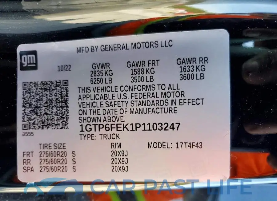 1GTP6FEK1P1103247# 12