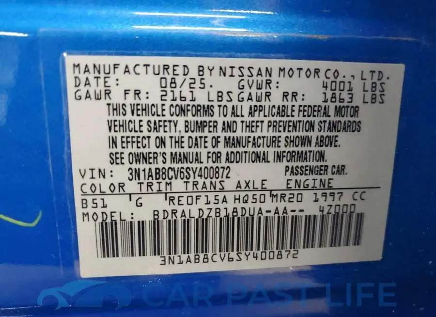 3N1AB8CV6SY400872# 12