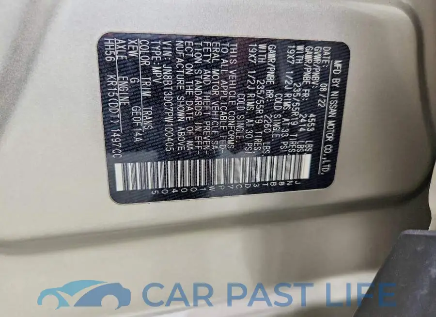 JN8BT3DC7PW100405# 13