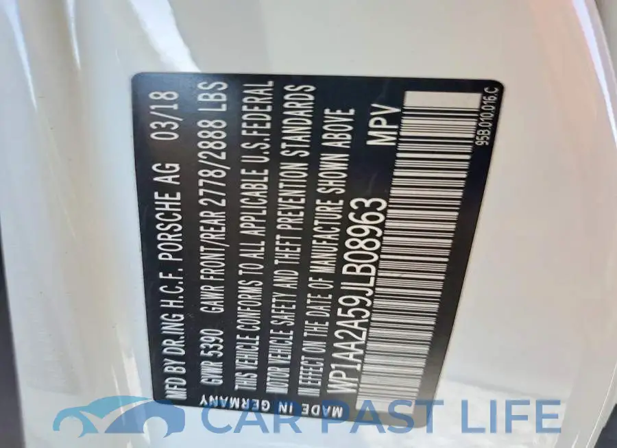 WP1AA2A59JLB08963# 13