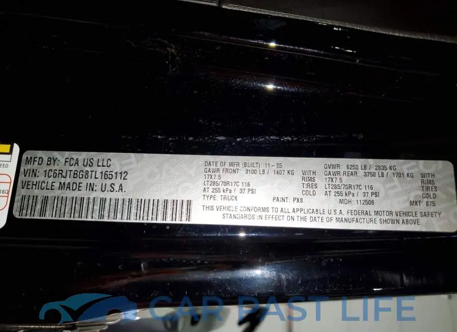 1C6RJTBG8TL165112# 12