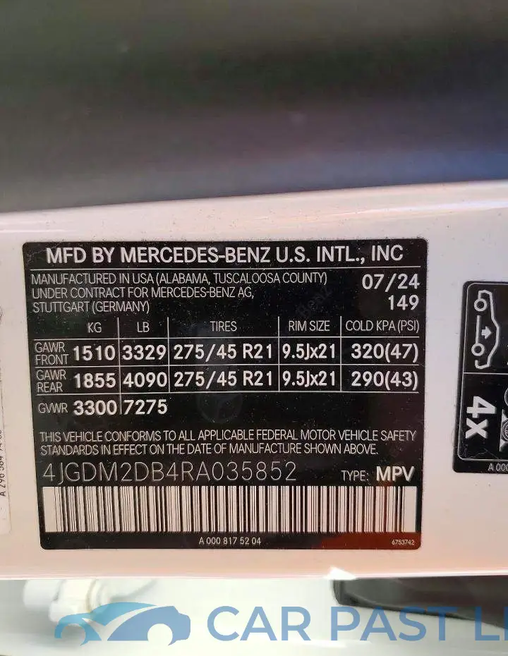4JGDM2DB4RA035852# 14