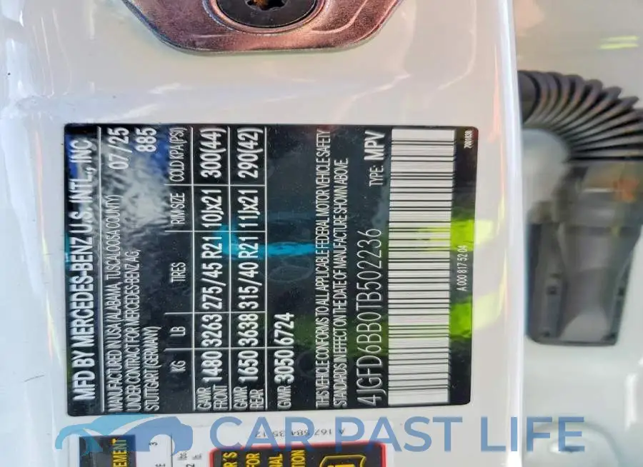 4JGFD6BB0TB502236# 13