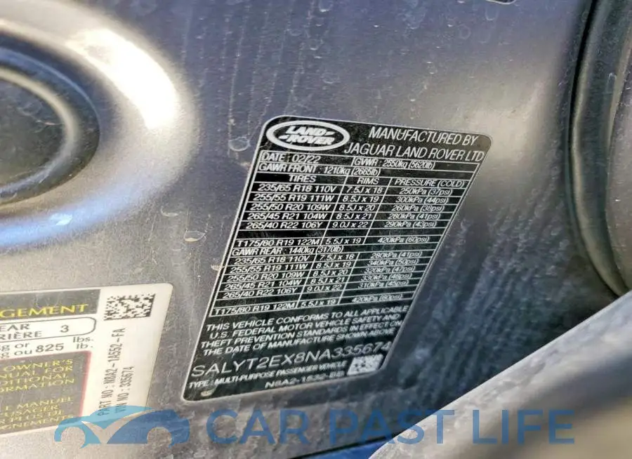 SALYT2EX8NA335674# 13