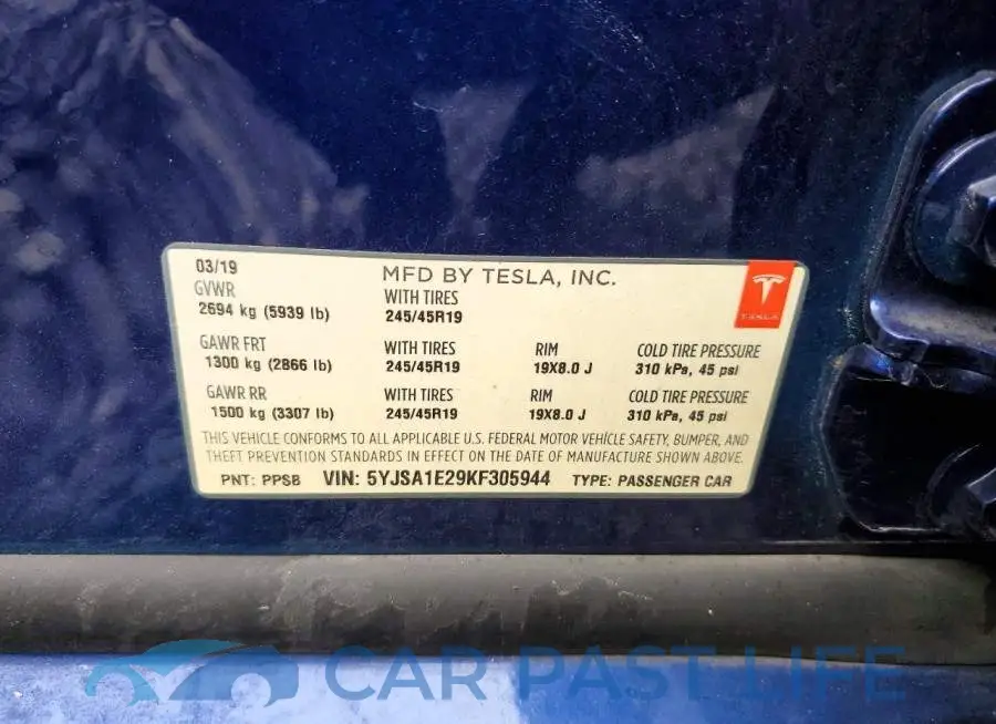 5YJSA1E29KF305944# 12