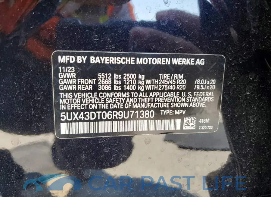 5UX43DT06R9U71380# 13